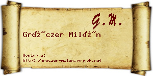 Gráczer Milán névjegykártya